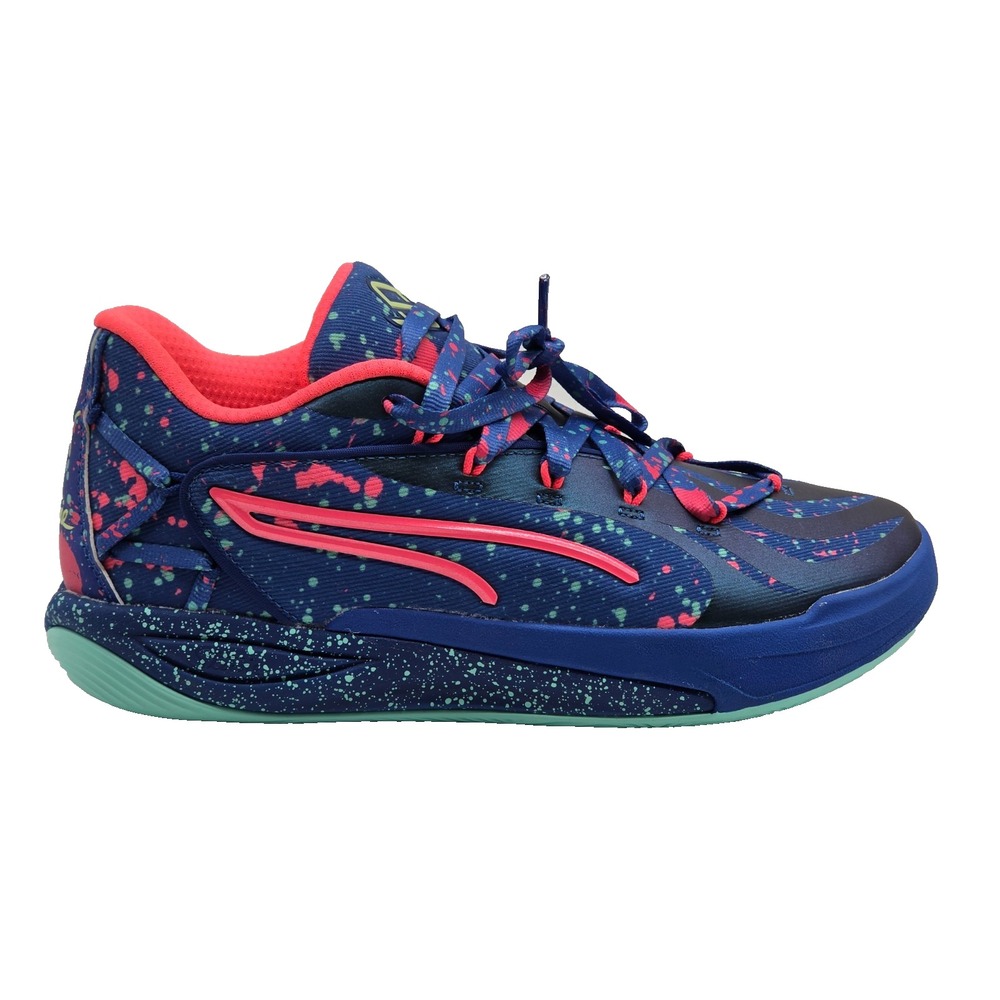 PUMA Stewie 4 Night Vision Womens 8 Vivid Blue Basketball Shoes 311497-01 NWOB